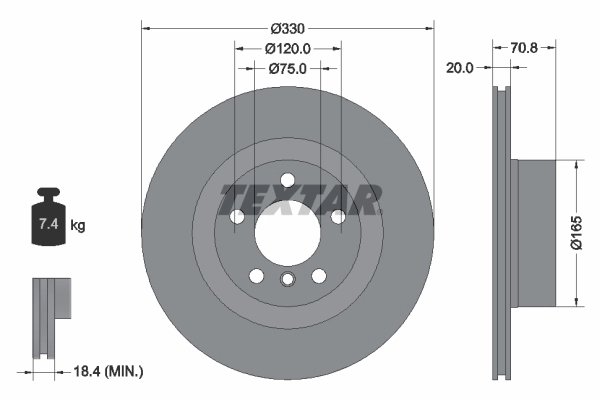 DISC FRANA TEXTAR 92256303 - Compatibil cu BMW