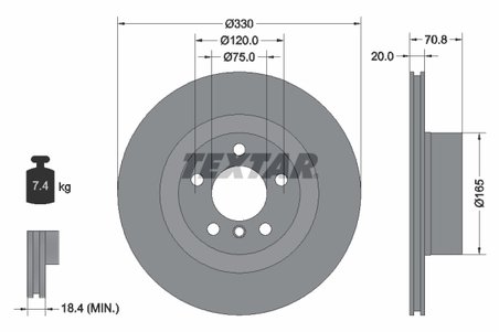 DISC FRANA TEXTAR 92256303 - Compatibil cu BMW