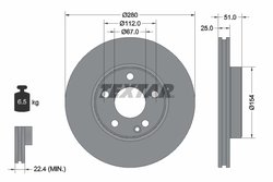 Disc frana Textar 92257005