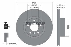 DISC FRANA TEXTAR 92257103 - Piesa auto compatibila cu mai multe marci