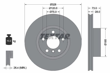 DISC FRANA TEXTAR 92257105 - Compatibil cu BMW
