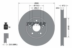 DISC FRANA TEXTAR 92257303 - Compatibil cu HONDA
