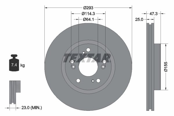 DISC FRANA TEXTAR 92257303 - Compatibil cu HONDA