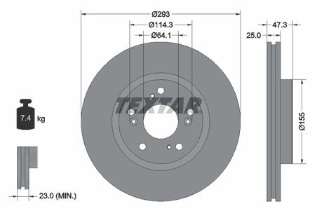 DISC FRANA TEXTAR 92257303 - Compatibil cu HONDA