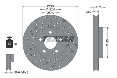 DISC FRANA TEXTAR 92257505 - Compatibil cu MERCEDES-BENZ