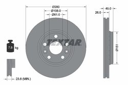 DISC FRANA TEXTAR 92257903 - Compatibil cu MERCEDES-BENZ, RENAULT