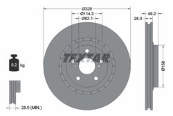 DISC FRANA TEXTAR 92259405 - Compatibil cu LEXUS, TOYOTA, TOYOTA (GAC)