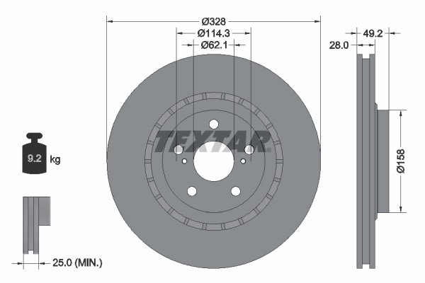 Disc frana Textar 92259405