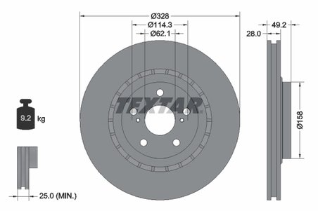 Disc frana Textar 92259405