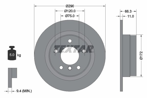 DISC FRANA TEXTAR 92261003 - Compatibil cu BMW