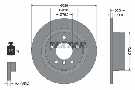 DISC FRANA TEXTAR 92261003 - Compatibil cu BMW