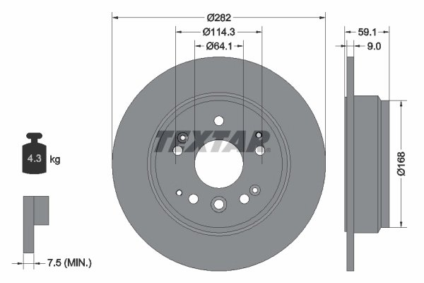 DISC FRANA TEXTAR 92261703 - Compatibil cu ACURA, HONDA