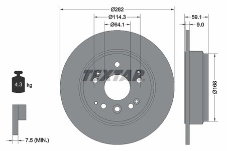 DISC FRANA TEXTAR 92261703 - Compatibil cu ACURA, HONDA