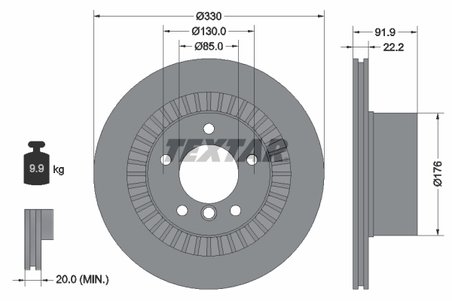 DISC FRANA TEXTAR 92261903 - Compatibil cu MERCEDES-BENZ