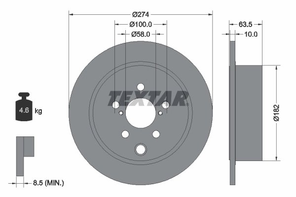 Disc frana Textar 92262003
