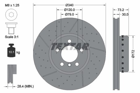 DISC FRANA TEXTAR 92265025 - Compatibil cu BMW, BMW (BRILLIANCE)