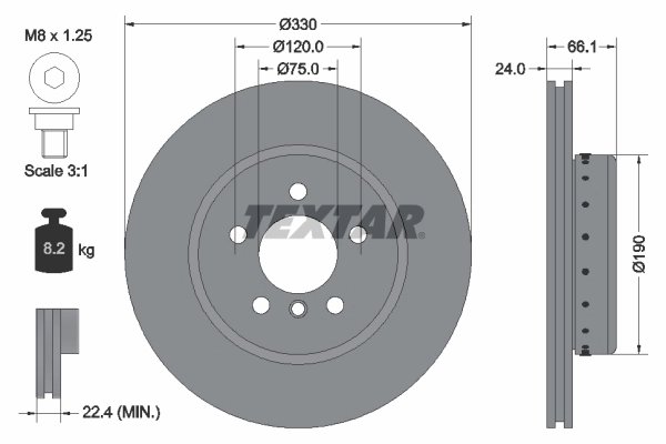 DISC FRANA TEXTAR 92265825 - Compatibil cu BMW, BMW (BRILLIANCE)