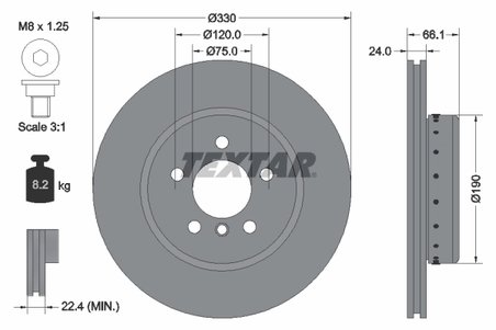 DISC FRANA TEXTAR 92265825 - Compatibil cu BMW, BMW (BRILLIANCE)