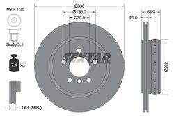 DISC FRANA TEXTAR 92265925 - Compatibil cu BMW, BMW (BRILLIANCE)