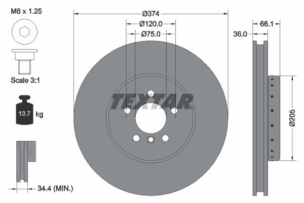 Disc frana Textar 92266025