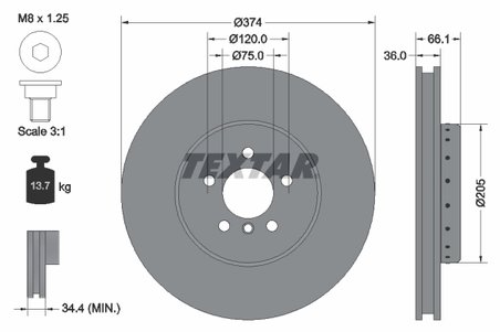 Disc frana Textar 92266025