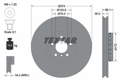 DISC FRANA TEXTAR 92266325 - Compatibil cu ALPINA, BMW