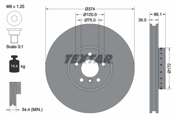 DISC FRANA TEXTAR 92266325 - Compatibil cu ALPINA, BMW