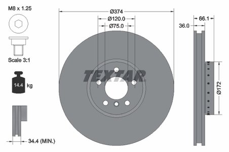 DISC FRANA TEXTAR 92266325 - Compatibil cu ALPINA, BMW