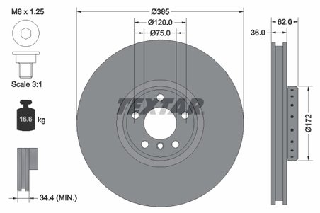 DISC FRANA TEXTAR 92266425 - Compatibil cu BMW