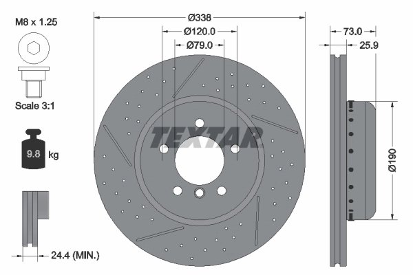 DISC FRANA TEXTAR 92266925 - Compatibil cu BMW