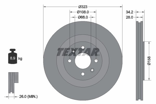 Disc frana Textar 92267103