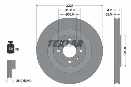 Disc frana Textar 92267103