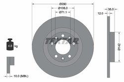 DISC FRANA TEXTAR 92267303 - Compatibil cu CITROEN, CITROEN (DF-PSA), DS, FENGSHEN, FIAT, OPEL, PEUGEOT, PEUGEOT (DF-PSA), TOYOT
