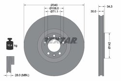 DISC FRANA TEXTAR 92268203 - Compatibil cu PEUGEOT