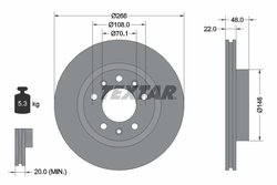 DISC FRANA TEXTAR 92269003 - Compatibil cu PEUGEOT