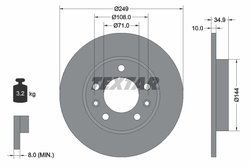 DISC FRANA TEXTAR 92269103 - Compatibil cu PEUGEOT
