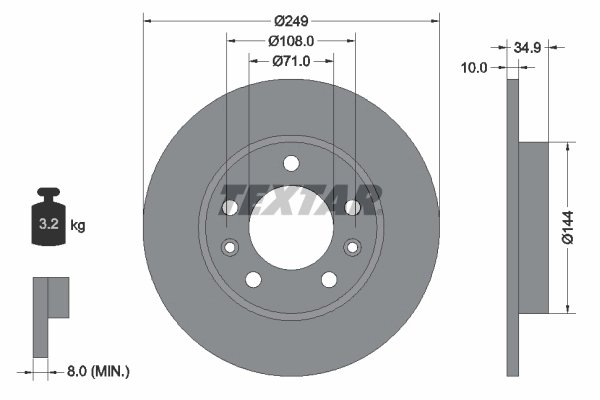 Disc frana Textar 92269103