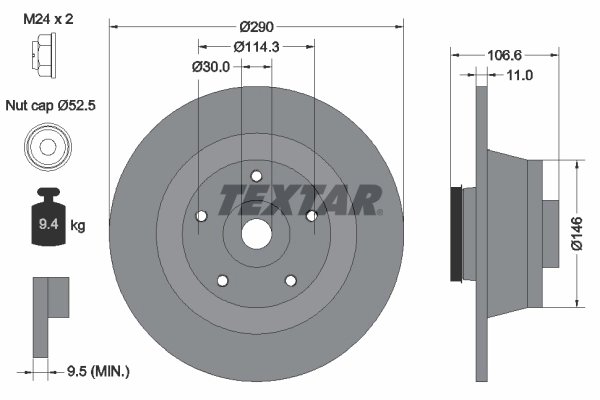 DISC FRANA TEXTAR 92269603 - Compatibil cu RENAULT