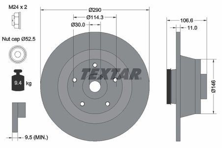 DISC FRANA TEXTAR 92269603 - Compatibil cu RENAULT