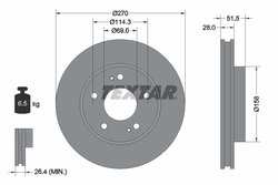 DISC FRANA TEXTAR 92270803 - Compatibil cu MITSUBISHI
