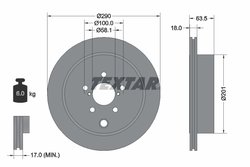 DISC FRANA TEXTAR 92270903 - Compatibil cu SCION, SUBARU, TOYOTA