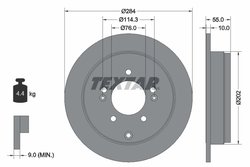 DISC FRANA TEXTAR 92271003 - Compatibil cu HYUNDAI, KIA