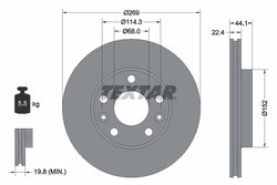 DISC FRANA TEXTAR 92272603 - Compatibil cu DACIA, NISSAN, RENAULT