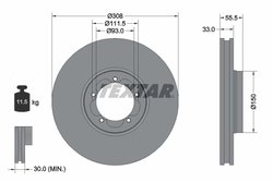 DISC FRANA TEXTAR 92273003 - Compatibil cu FORD, FORD AUSTRALIA