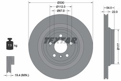 DISC FRANA TEXTAR 92273505 - Compatibil cu BRABUS, MERCEDES-BENZ
