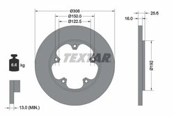 DISC FRANA TEXTAR 92274103 - Compatibil cu FORD, FORD AUSTRALIA