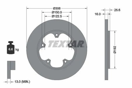 DISC FRANA TEXTAR 92274103 - Compatibil cu FORD, FORD AUSTRALIA