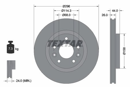 DISC FRANA TEXTAR 92274203 - Compatibil cu NISSAN, RENAULT, SAMSUNG