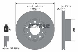 DISC FRANA TEXTAR 92275103 - Piesa auto compatibila cu mai multe marci