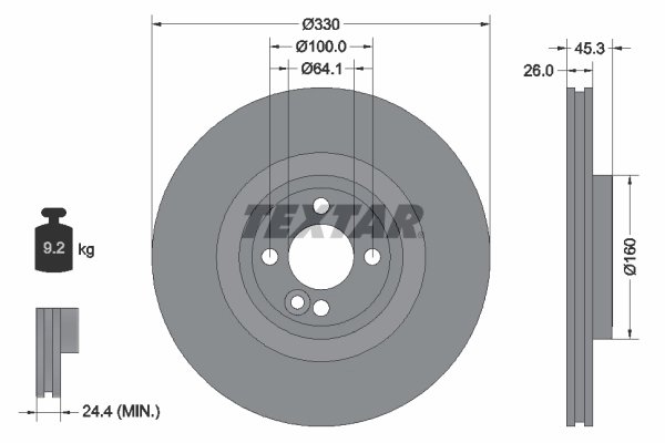 DISC FRANA TEXTAR 92275403 - Compatibil cu MINI